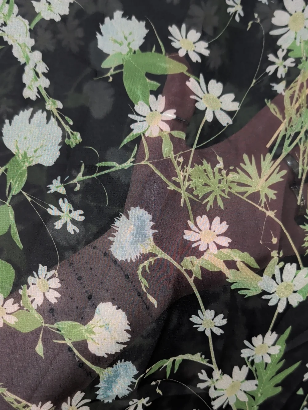 Karl Lagerfeld Paris Daisy Wildflower Chiffon Lightweight Scarf